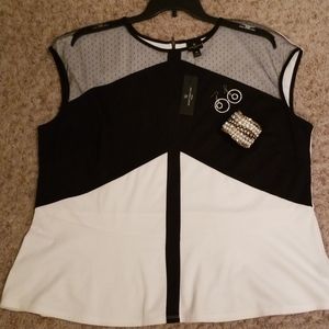 Black and Cream blouse